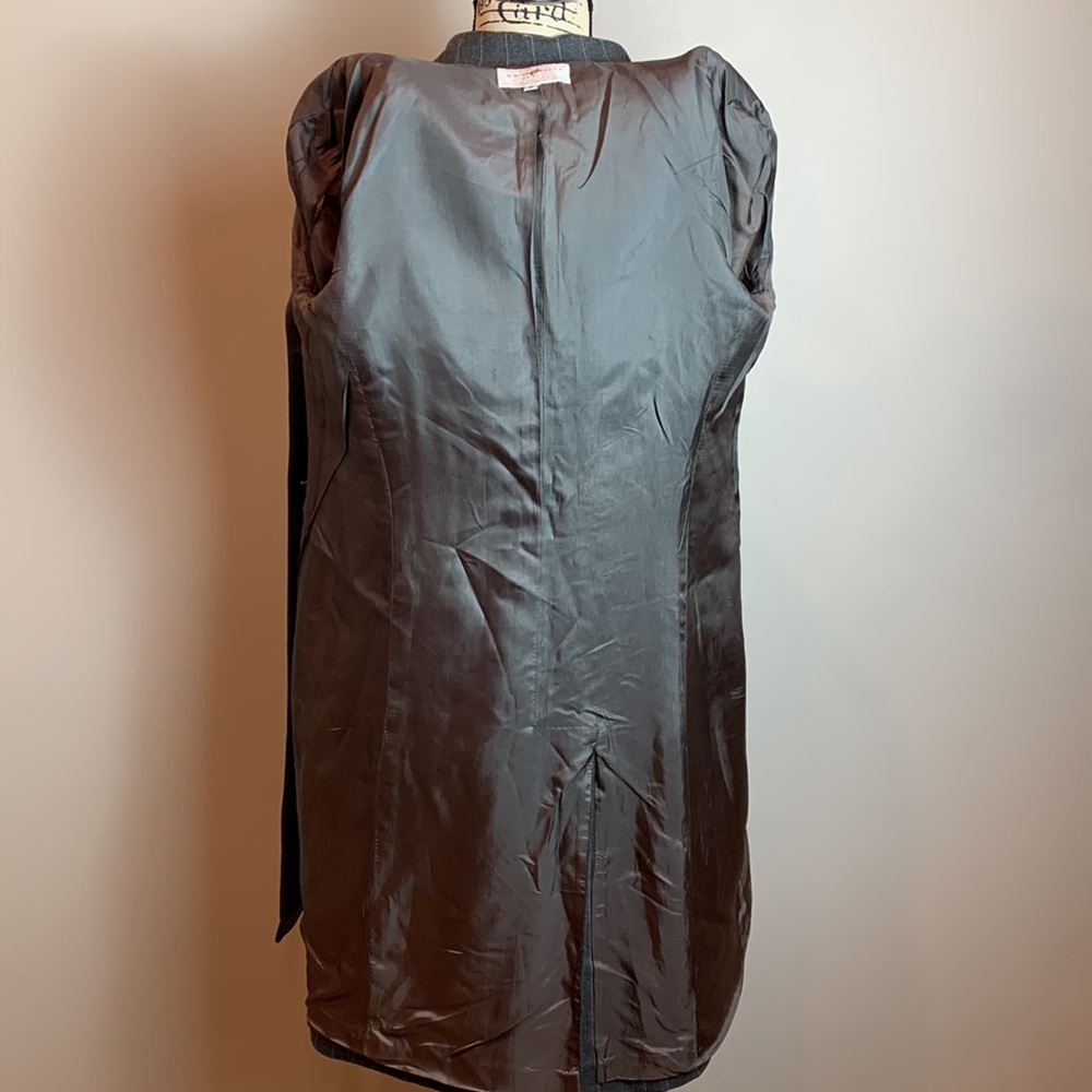 Vertigo Paris Gray Wool Pinstripe Long Blazer NEW! - Picture 9 of 10